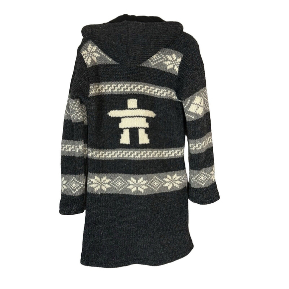 Ark Imports 100% Wool Full Zip Cowichan Sweater Jacket Women's Fleece Line - Picture 6 of 16